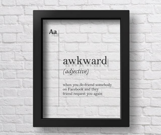 Transparent Awkward Definition Print Facebook Wall Art Dorm Decor Funny Modern Scandinavian Gift - image 1