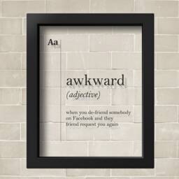 Transparent Awkward Definition Print Facebook Wall Art Dorm Decor Funny Modern Scandinavian Gift - thumbnail 2