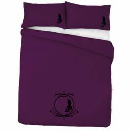 Gothic Purple With Black Raven & Skull Duvet Cover Bedding in Double Or King
