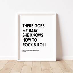 Custom Song Lyrics Print - Bathroom Typography Wall Art Prints For Home Personalised Favourite Poster - thumbnail 2