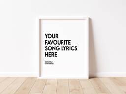 Custom Song Lyrics Print - Bathroom Typography Wall Art Prints For Home Personalised Favourite Poster - thumbnail 1