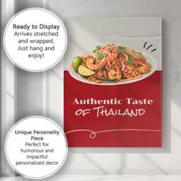 Authentic Thai Prawn Noodle Street Food Poster Canvas Wall Art Print Decor Picture Ready To Hang - thumbnail 3