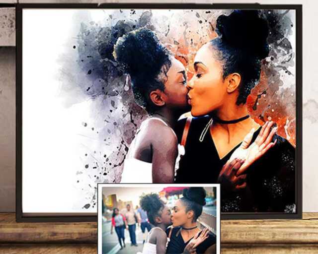 Personalized Photo To Art Print, Custom Family Portrait - image 1