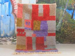 Moroccan Rug, Custom Fabulous Boujad Authentic, Azilal Abstract Multicolored Carpet - thumbnail 1