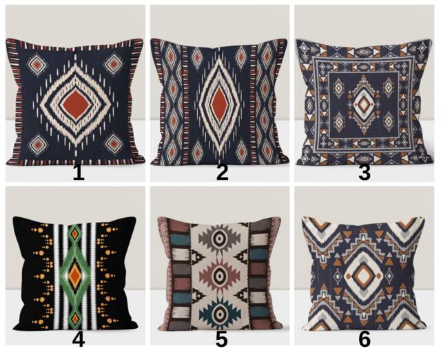 Turkish Kilim Pillow Cover, Ethnic Cushion Case, Traditional Southwestern Decor, Aztec Pattern, Living Room Accent, Boho Chic Home Decor - image 1