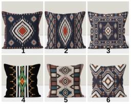 Turkish Kilim Pillow Cover, Ethnic Cushion Case, Traditional Southwestern Decor, Aztec Pattern, Living Room Accent, Boho Chic Home Decor - thumbnail 1