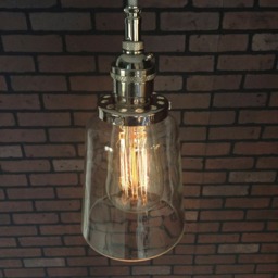 "Industrial Pendant -Chrome 4 1/2"" Clear Glass Cone Shade With Patented ""Huila Connectors" - thumbnail 3