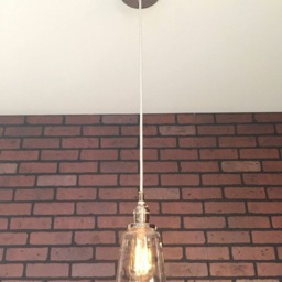 "Industrial Pendant -Chrome 4 1/2"" Clear Glass Cone Shade With Patented ""Huila Connectors" - thumbnail 2
