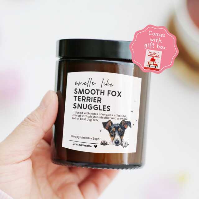 Smooth Fox Terrier Birthday Gift For Her Mum Dog Lover Walker - Pet Loss Memorial Candle Sympathy Bereavement Family - image 1