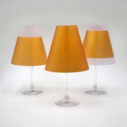 Poetry Light - 3 Golden Wine Glass Parchment Lampshades For Tea Or Led Lights - thumbnail 2