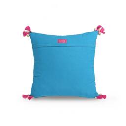 Embroidered Pillow Cover, Multicoloured, Handmade, Bohemian, Peruvian, 16x16 Inches - thumbnail 4