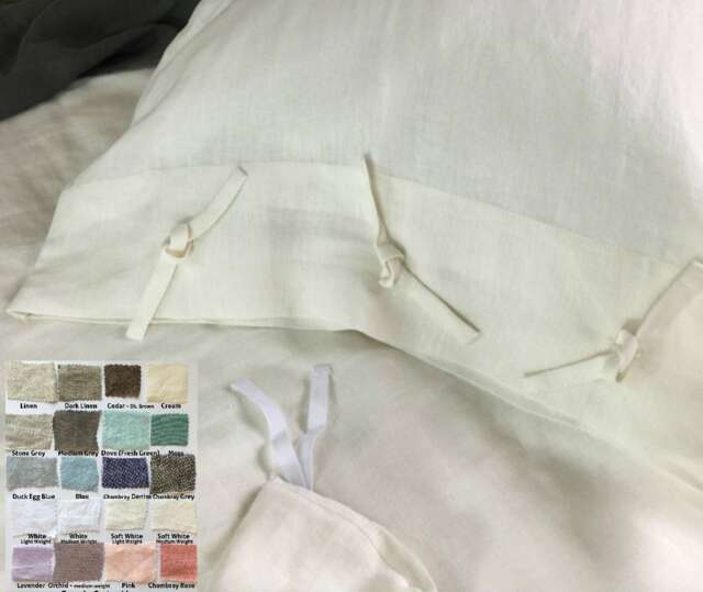 Linen Duvet Cover With Knot Ties , 40+ Linen Color Choices, Washed Linen, Soft Custom Size, Extra Large Duvet Cover - image 1