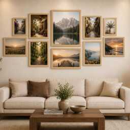"Oak 10 Piece Multi Picture Frame - Photo Collage Wall Art Table Set Frames Comes With 10x8""/8x6"" 7x5""/ 6x4" - thumbnail 4