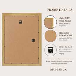 "Oak 10 Piece Multi Picture Frame - Photo Collage Wall Art Table Set Frames Comes With 10x8""/8x6"" 7x5""/ 6x4" - thumbnail 3
