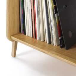 Harajuku Premium - Oak Record Player Stand Mid Century Vinyl Storage Cabinet - thumbnail 4