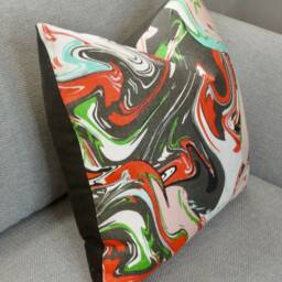 Marble Swirl Pillow Cover Kate Spade Kravet Multi Abstract Linen - thumbnail 4