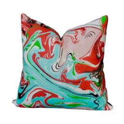 Marble Swirl Pillow Cover Kate Spade Kravet Multi Abstract Linen - thumbnail 3