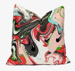 Marble Swirl Pillow Cover Kate Spade Kravet Multi Abstract Linen - thumbnail 1