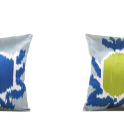 Set Of 4 Pcs, Ikat Pillow Cover, Silk & Cotton Pillow, 15.75 - thumbnail 2