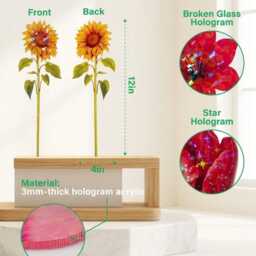 Custom Book Vase, Hologram Galaxy Flower Decor, Personalized Birth Acrylic Container - thumbnail 4