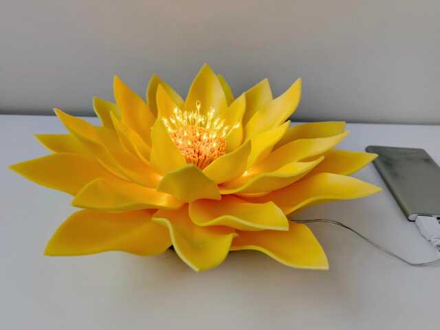 Lotus Small Table Lamp Fairy Flower Yellow Night Yoga Meditation Spiritual Decoration Cozy Usb - image 1