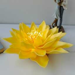 Lotus Small Table Lamp Fairy Flower Yellow Night Yoga Meditation Spiritual Decoration Cozy Usb - thumbnail 2