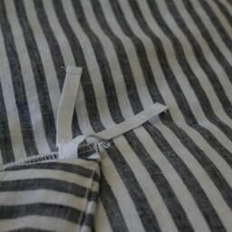 Slate Gray & White Striped Duvet Cover, Striped Linen Bedding, Dorm Queen King Twin Bedding - thumbnail 4