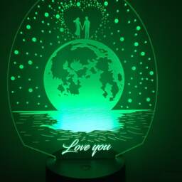 Love You Personalized 3D Illusion Smart App Control Night Light Bluetooth, Music, 7&16M Color Mobile App - thumbnail 3
