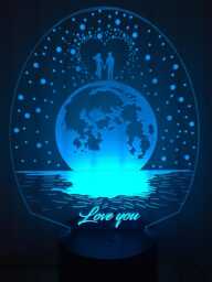 Love You Personalized 3D Illusion Smart App Control Night Light Bluetooth, Music, 7&16M Color Mobile App