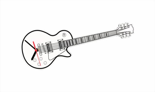 Guitar Clock White Acrylic - image 1