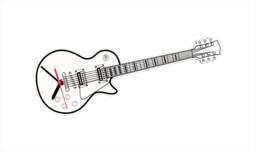 Guitar Clock White Acrylic - thumbnail 1