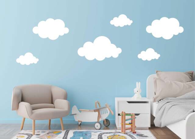 Reusable Cloud Stencils For Wall Painting, Nursery Decor, Kids Room Art. Various Style & Size Options Are Available - image 1