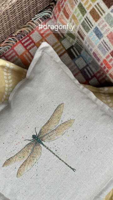 Dragonfly Design Luxury 40x40cm Square Handcrafted Cushion By Cheney Penrose Designs - image 1