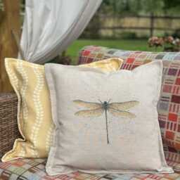 Dragonfly Design Luxury 40x40cm Square Handcrafted Cushion By Cheney Penrose Designs - thumbnail 2