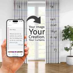 Letter Custom Text Personalised Blackout Eyelet Curtains Add Your Own Message Meaningful Gift For Loved One Family Friend Bedroom Home Decor - thumbnail 2