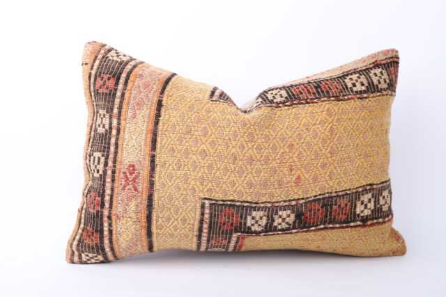 16x24 Kilim Lumbar Pillow Cover Turkish Wool Cushion - image 1