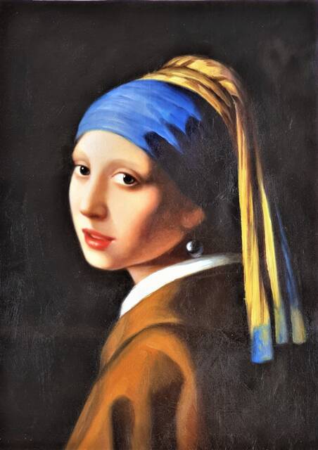 Girl With A Pearl Earring Reproduction Of Oil Painting On Canvas By Jan Vermeer Van Delft Wall Home Decor Fine Art - image 1