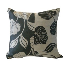 Kuwaha Home Leaf Pattern Decorative Throw Pillow Cover Gray & Black - thumbnail 2
