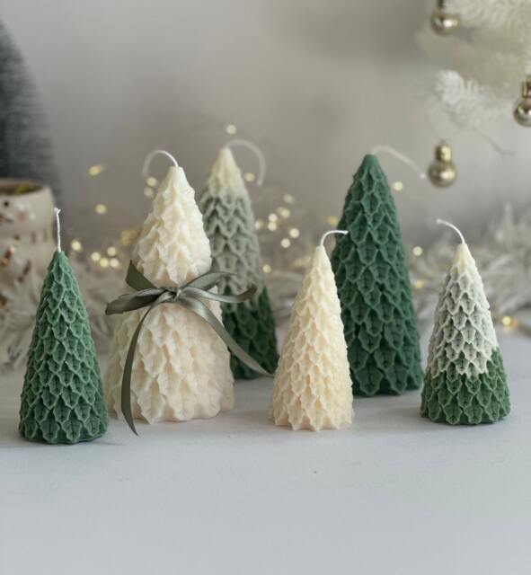 Large Pine Christmas Tree Candle Soy Wax Holiday Decor - image 1