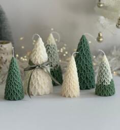Large Pine Christmas Tree Candle Soy Wax Holiday Decor - thumbnail 1