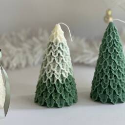 Large Pine Christmas Tree Candle Soy Wax Holiday Decor - thumbnail 4
