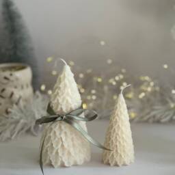 Large Pine Christmas Tree Candle Soy Wax Holiday Decor - thumbnail 2