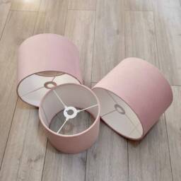 New Hq Modern Blush Pink Soft Velvet Table & Ceiling Lamp Shade Pendant Multi Sizes & Drum, Hexagon, Rounded Square, Tapered - thumbnail 3