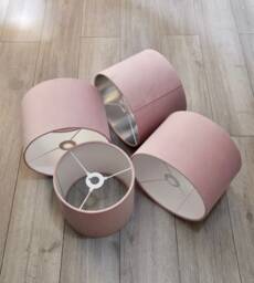 New Hq Modern Blush Pink Soft Velvet Table & Ceiling Lamp Shade Pendant Multi Sizes & Drum, Hexagon, Rounded Square, Tapered - thumbnail 1