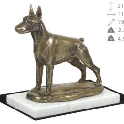 Dobermann, Dog White Marble Base Statue, Limited Edition, Artdog. Made Of Cold Cast Bronze. Perfect Gift. Limited Edition - thumbnail 4