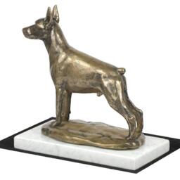Dobermann, Dog White Marble Base Statue, Limited Edition, Artdog. Made Of Cold Cast Bronze. Perfect Gift. Limited Edition - thumbnail 3