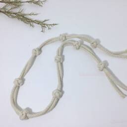 Nautical Knot Curtain Tie-Back Handmade White Cotton Rope, Button Tieback, Door Stop, Nursery Decoration - thumbnail 3