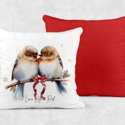 Personalised Christmas Robins Cushion, Ideal Xmas Gift Or Present - thumbnail 4