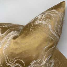 stunning Gold Marble Cushion Cover - Modern Home Accent Handcrafted in The UK Alexis - thumbnail 4
