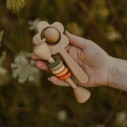 Wooden Baby Rattle First Christmas Gift, Montessori & Sensory Toys - thumbnail 3